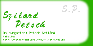 szilard petsch business card